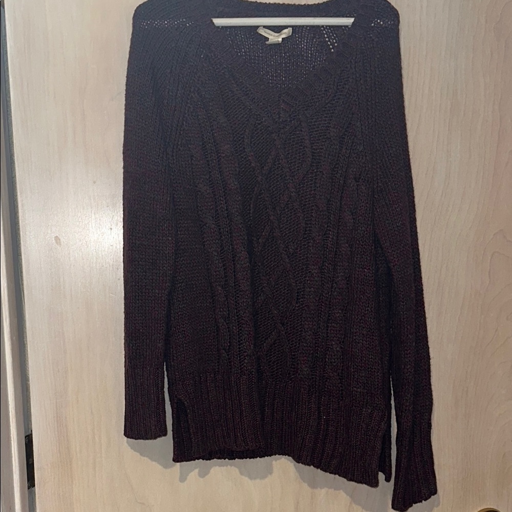 Canyon River Blues Cable Burgundy Knit Sweater